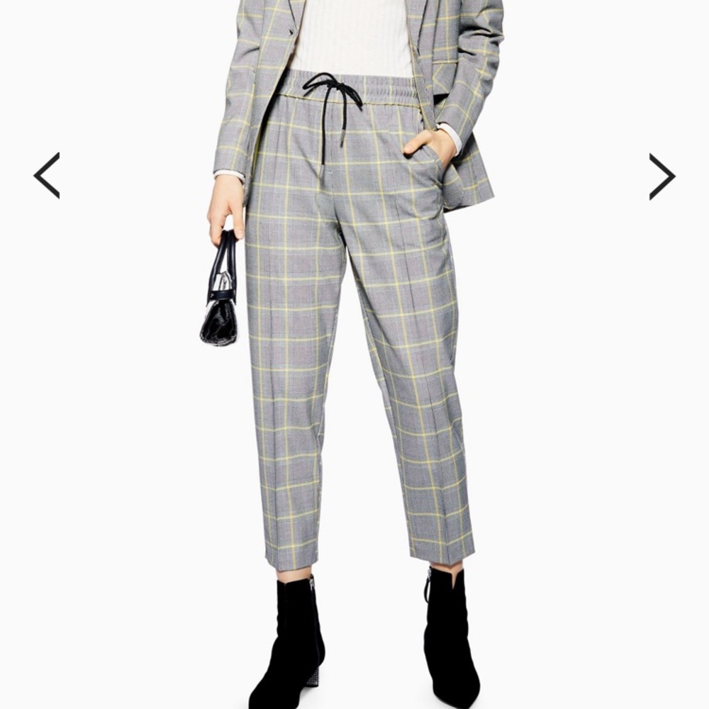 Topshop checkered crop pant